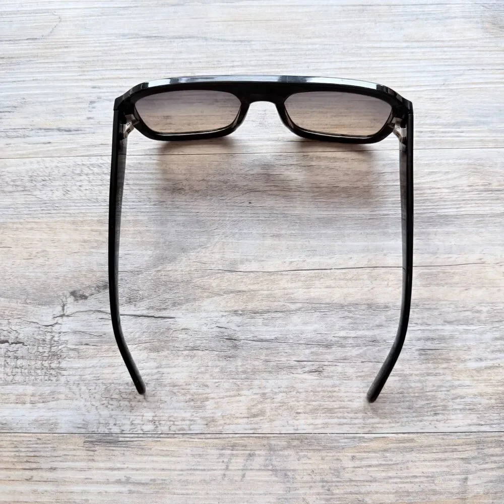 WMP Harlee Oversized Square Sunglasses Black Thick Frame UV Protection